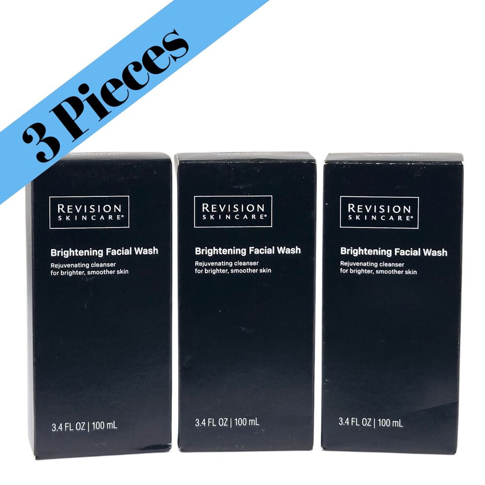 3X Revision Skincare Brightening Facial Wash LOT OF 3 - 3.4 oz 100 ml New In Box